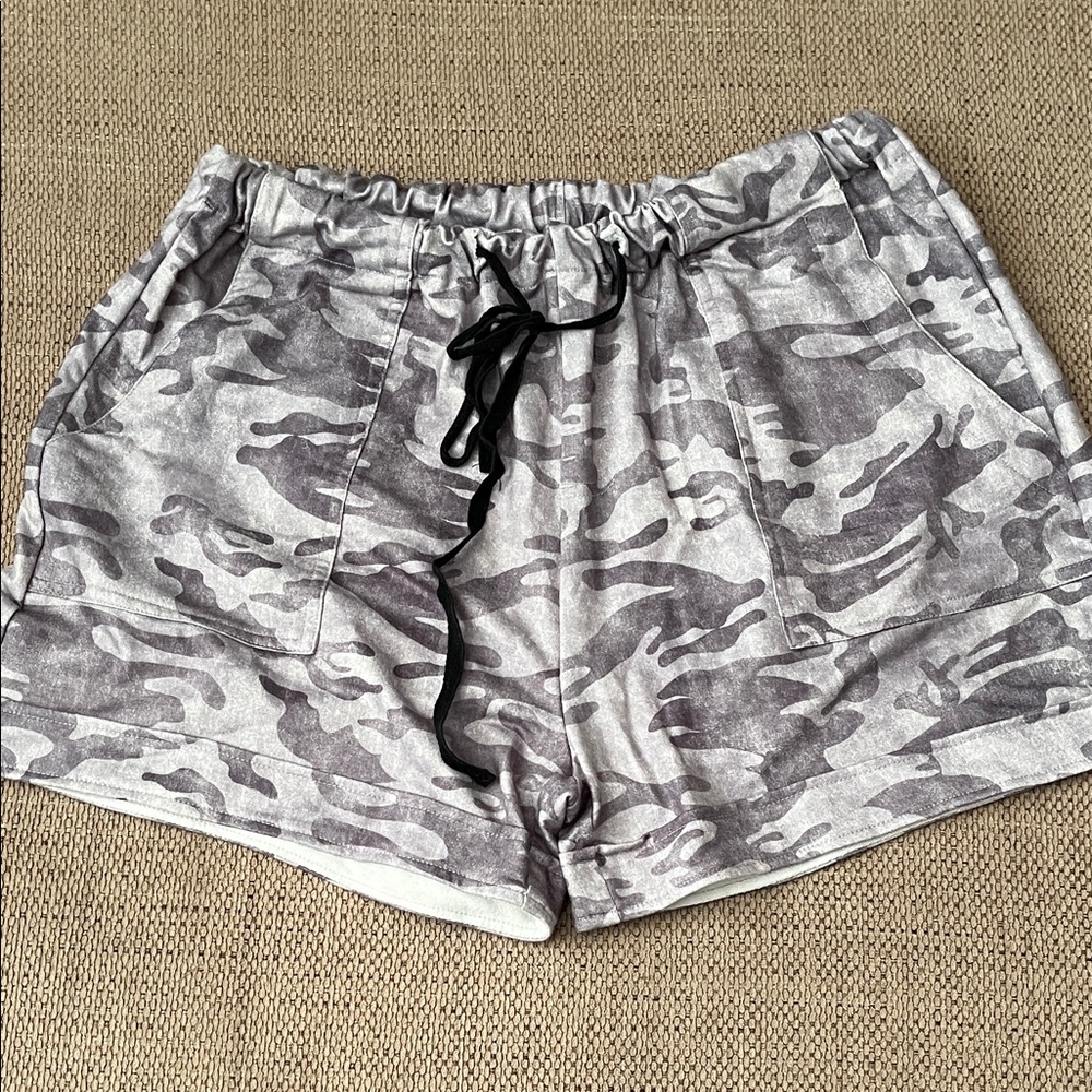 Gray Camo Women's Drawstring Shorts